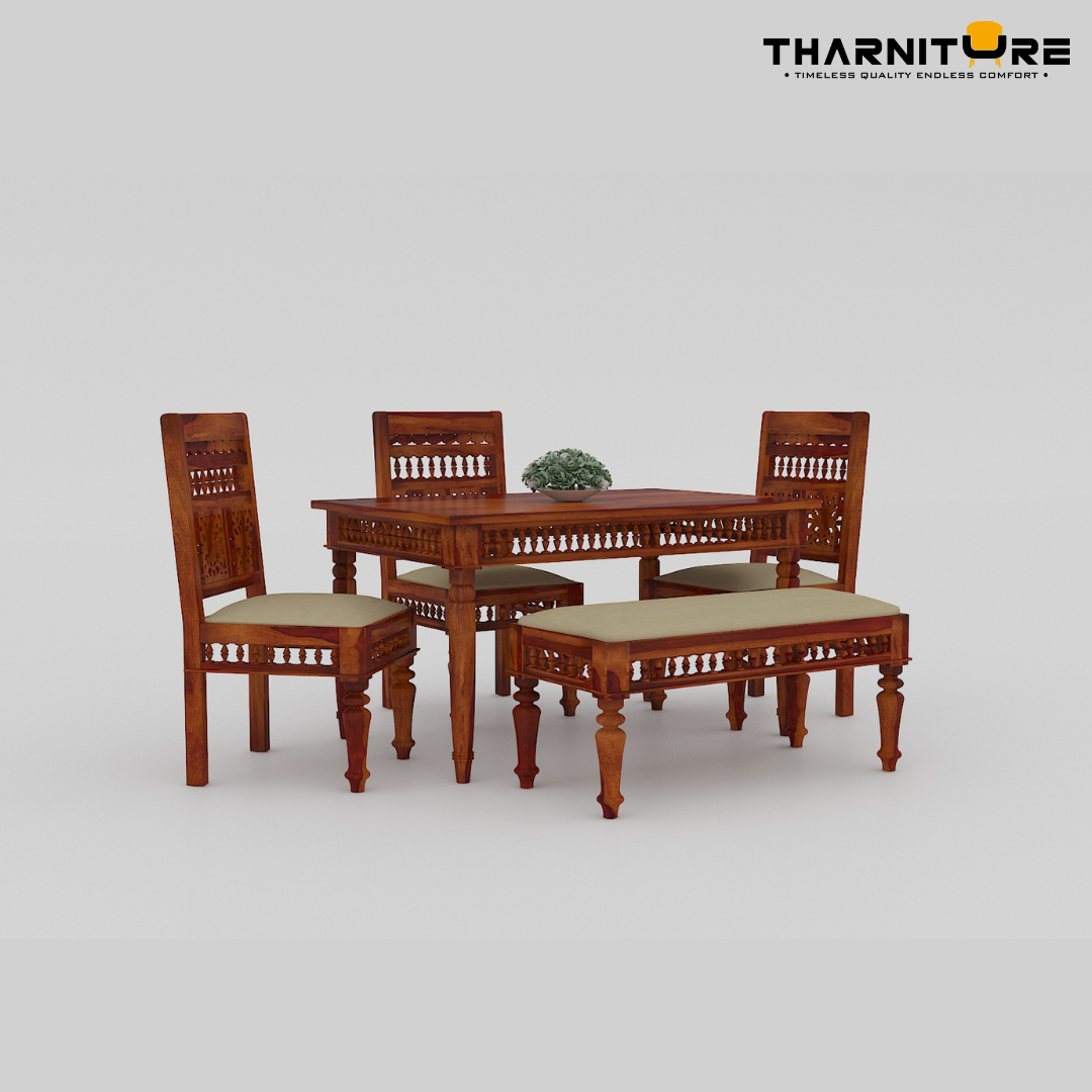 Compact 4 Seater Dining Set with Bench