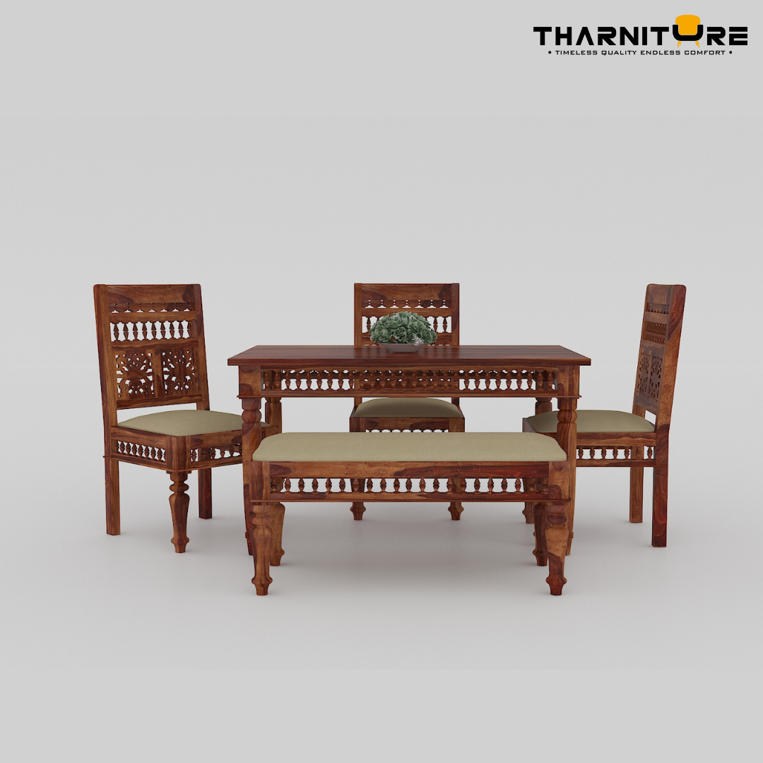 Compact 4 Seater Dining Set with Bench